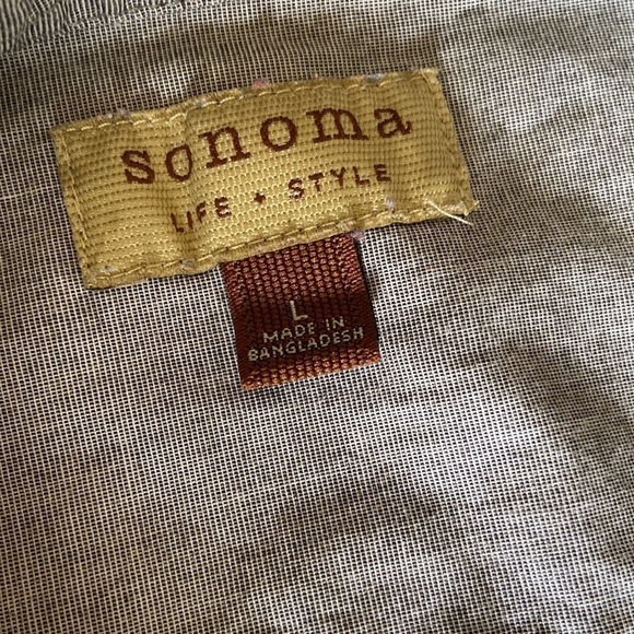 Sonoma Life + Style Men's Light Blue Short Sleeve Button Down Shirt Large - Picture 4 of 10